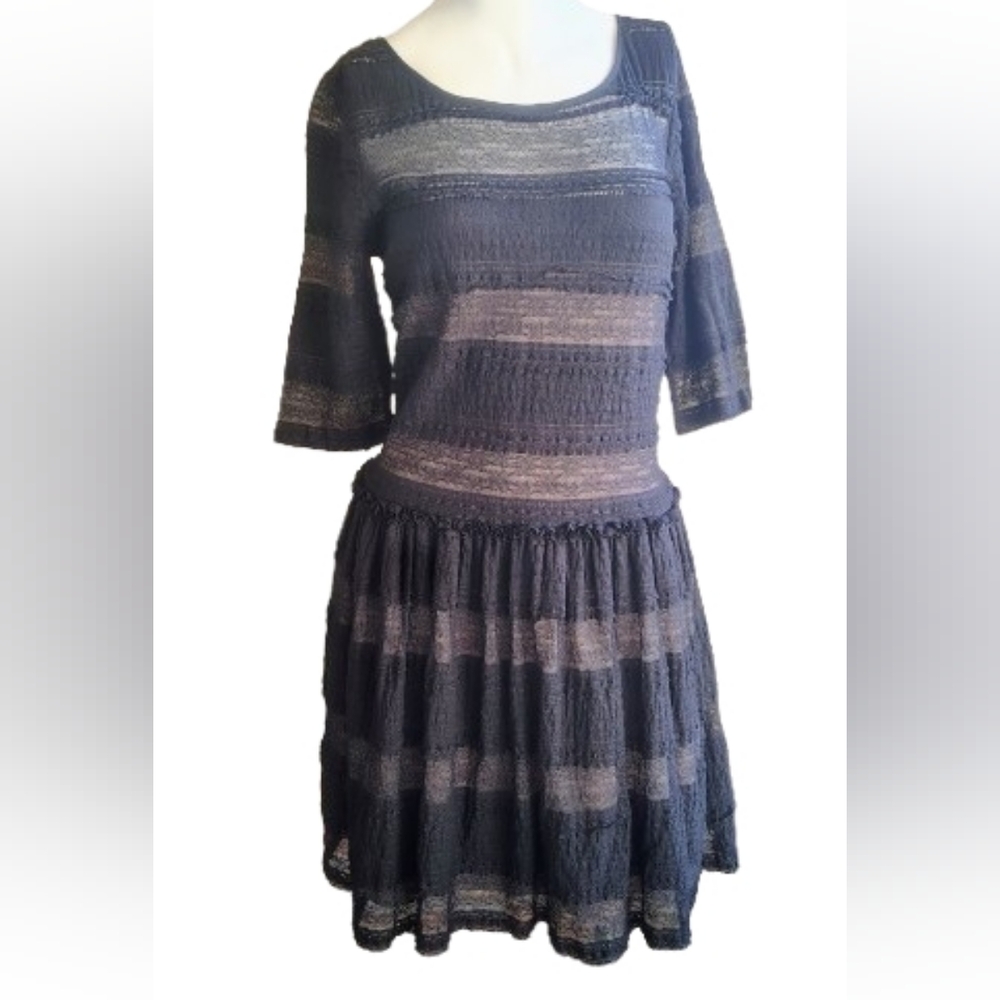 BCBGMaxAzria Black Lace Fit-and-Flare Mini Dress - Picture 3 of 6